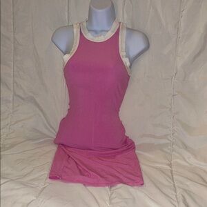 SKIMS Pink Dress with Cream Trim